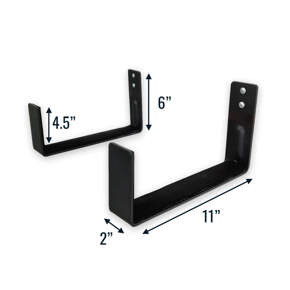 11" x 6" Madison Minimalist Wall Hooks | Large | 2-Pack | Holds 50 lbs