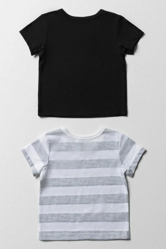 2 Pack Short Sleeve T-Shirts Black & White