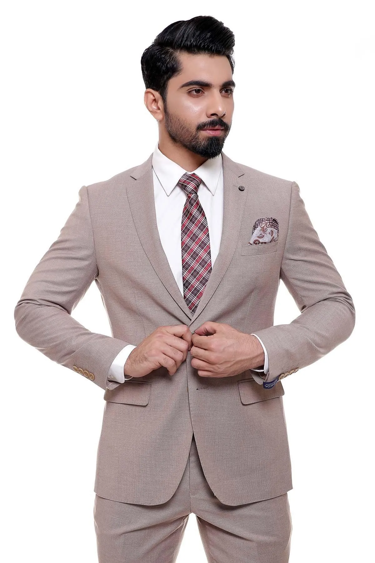 2 PIECE SUIT LIGHT BROWN