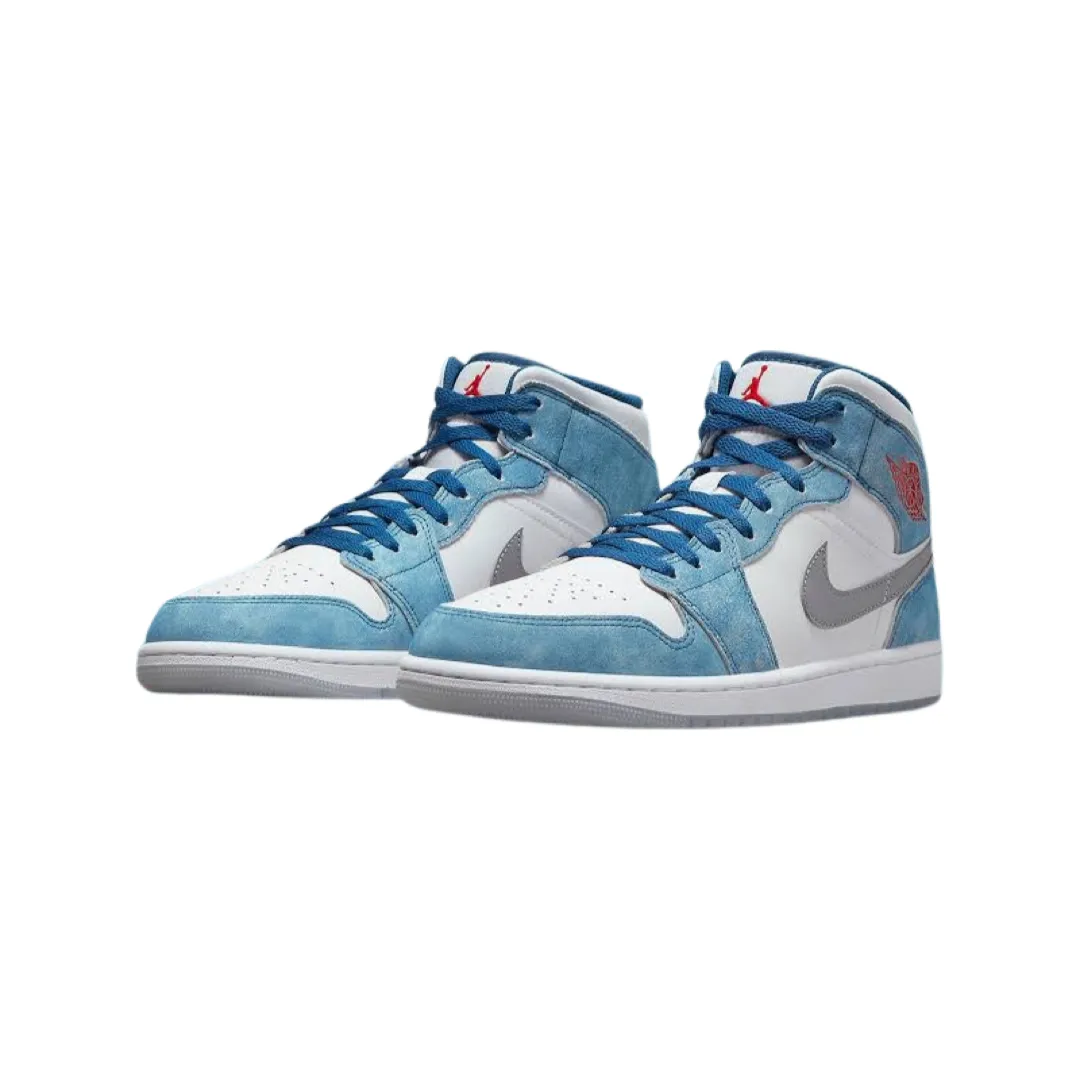 Air Jordan 1 Mid French Blue Fire Red