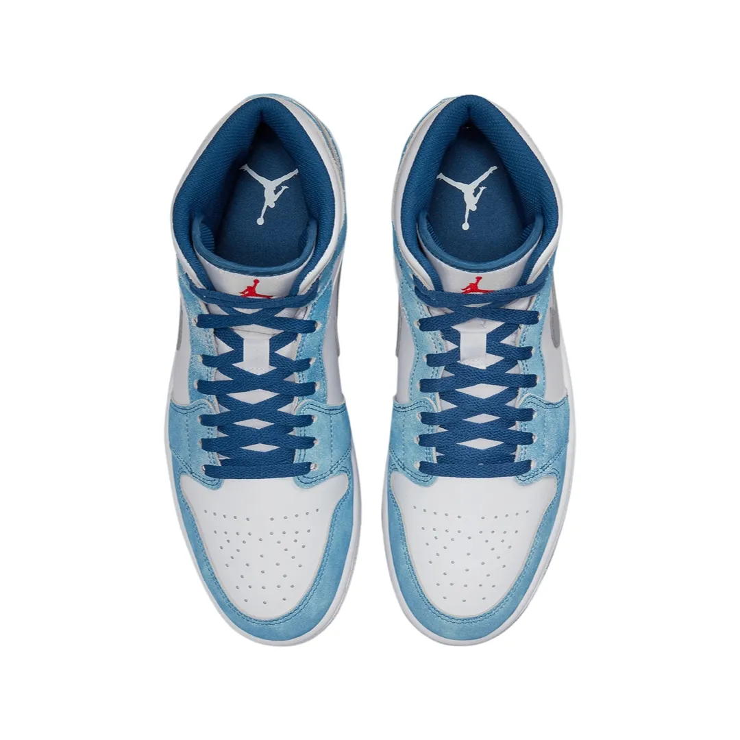 Air Jordan 1 Mid French Blue Fire Red