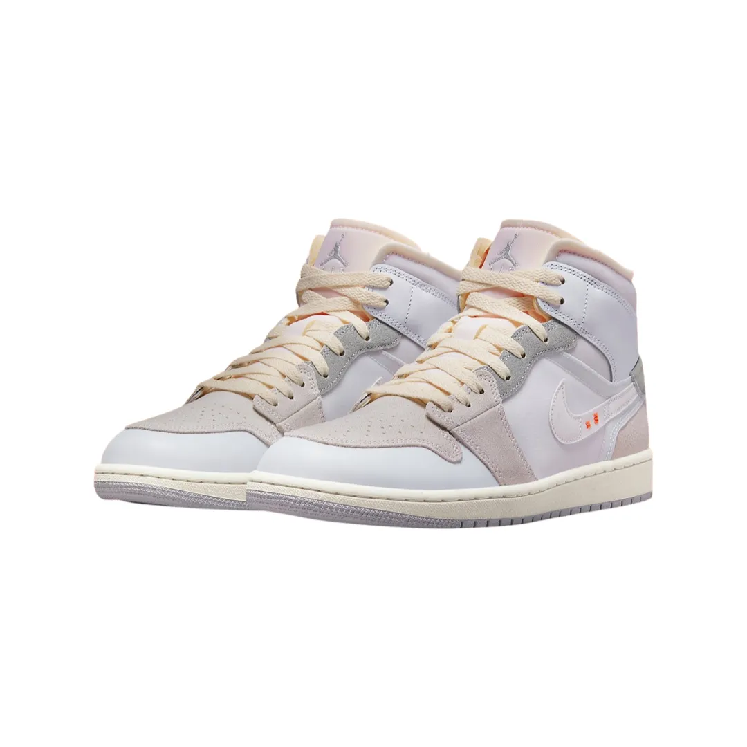 Air Jordan 1 Mid SE Craft Inside Out White Phantom Grey Sail Orange