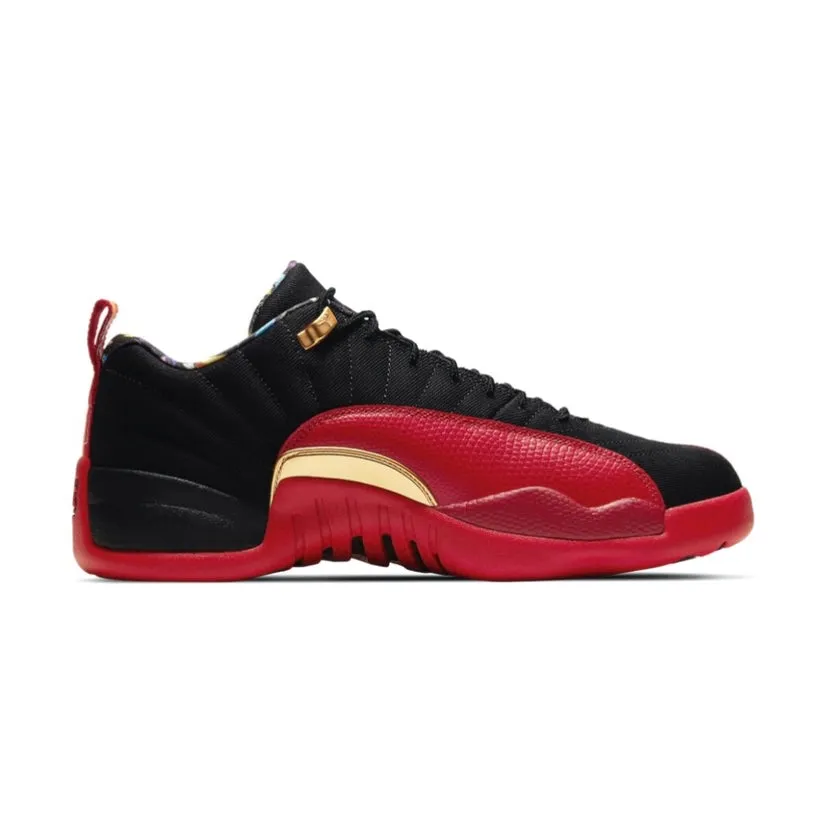 Air Jordan 12 Retro Low Superbowl Black Varsity Red Gold