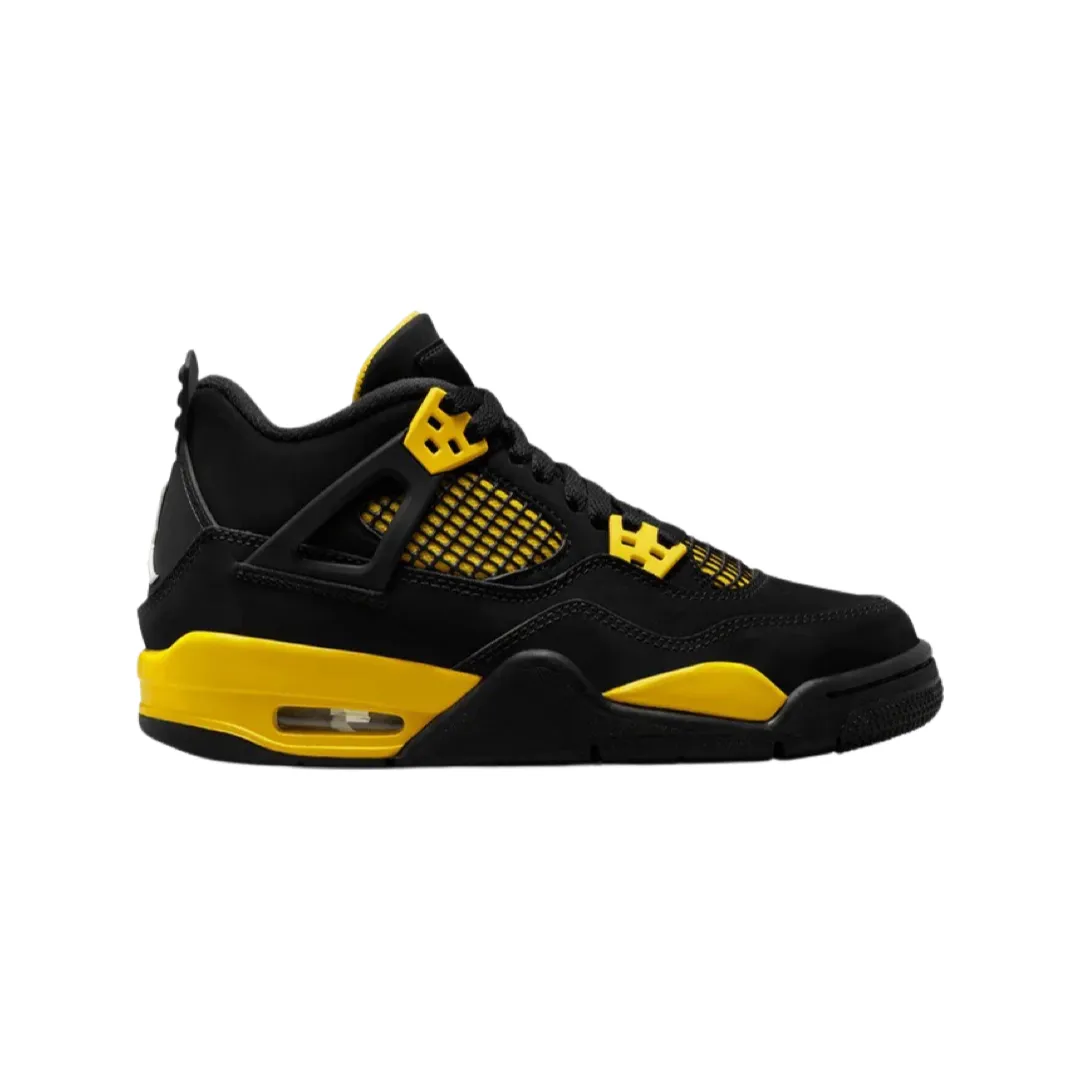 Air Jordan 4 Retro GS Thunder 2023 Black White Tour Yellow