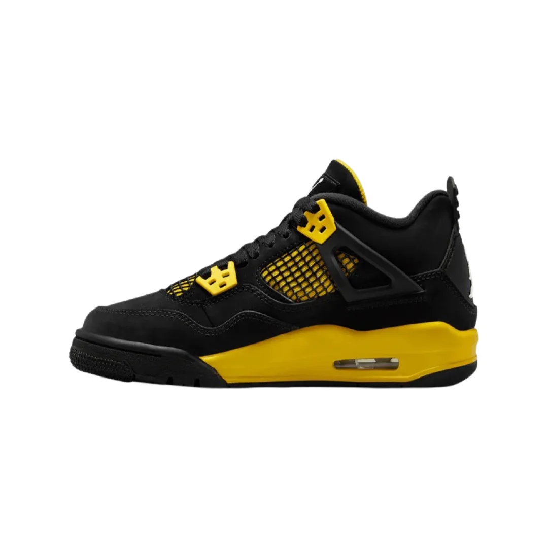 Air Jordan 4 Retro GS Thunder 2023 Black White Tour Yellow