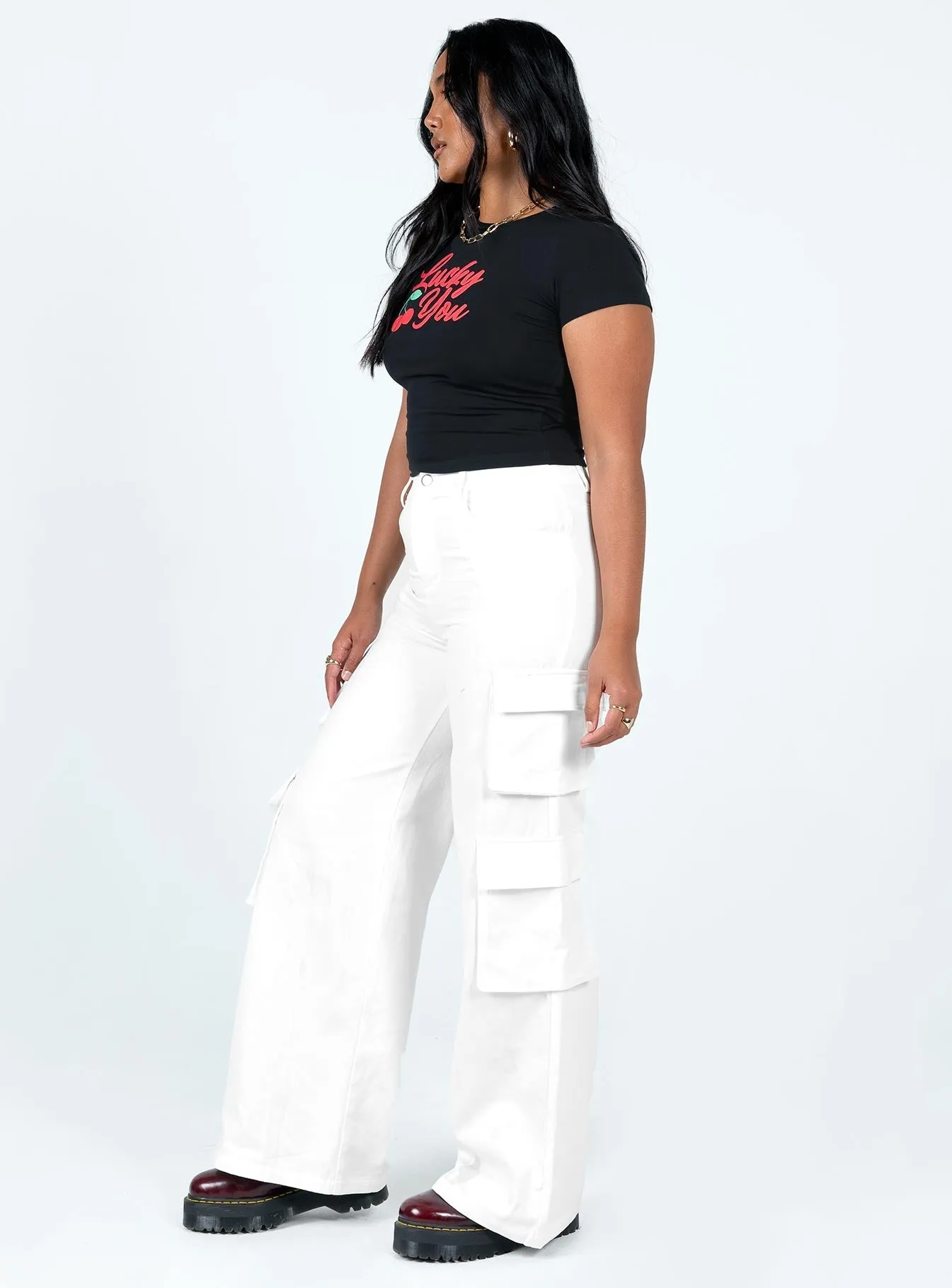 Alexis Cargo Pants White