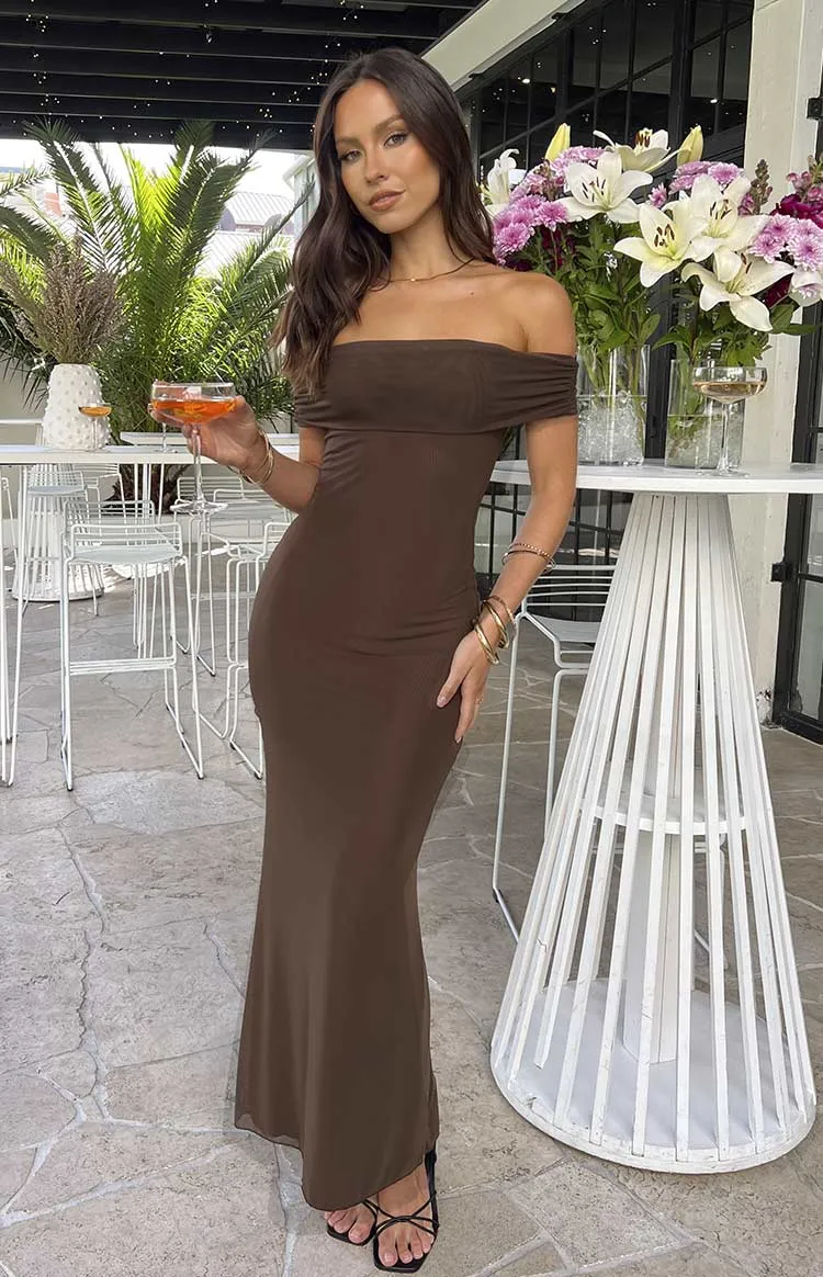 Amabella Brown Maxi Dress