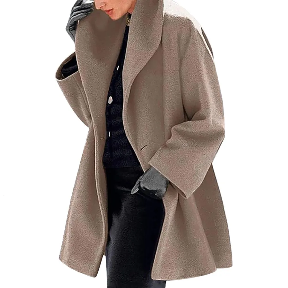 Amy Fashion - Casual Woolen long Overcoat