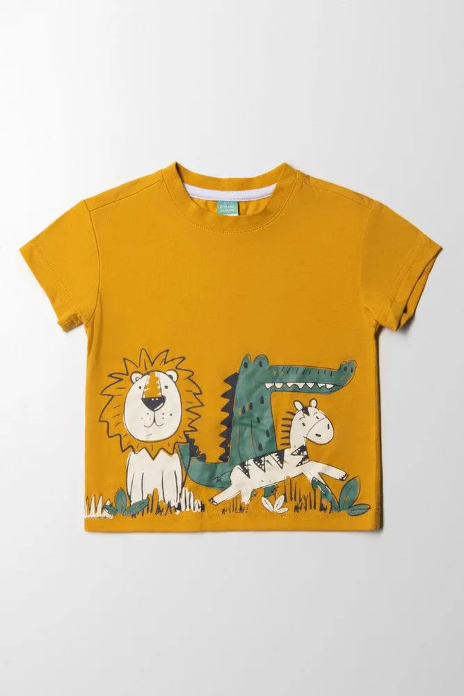 Animal Short Sleeve T-Shirt Yellow