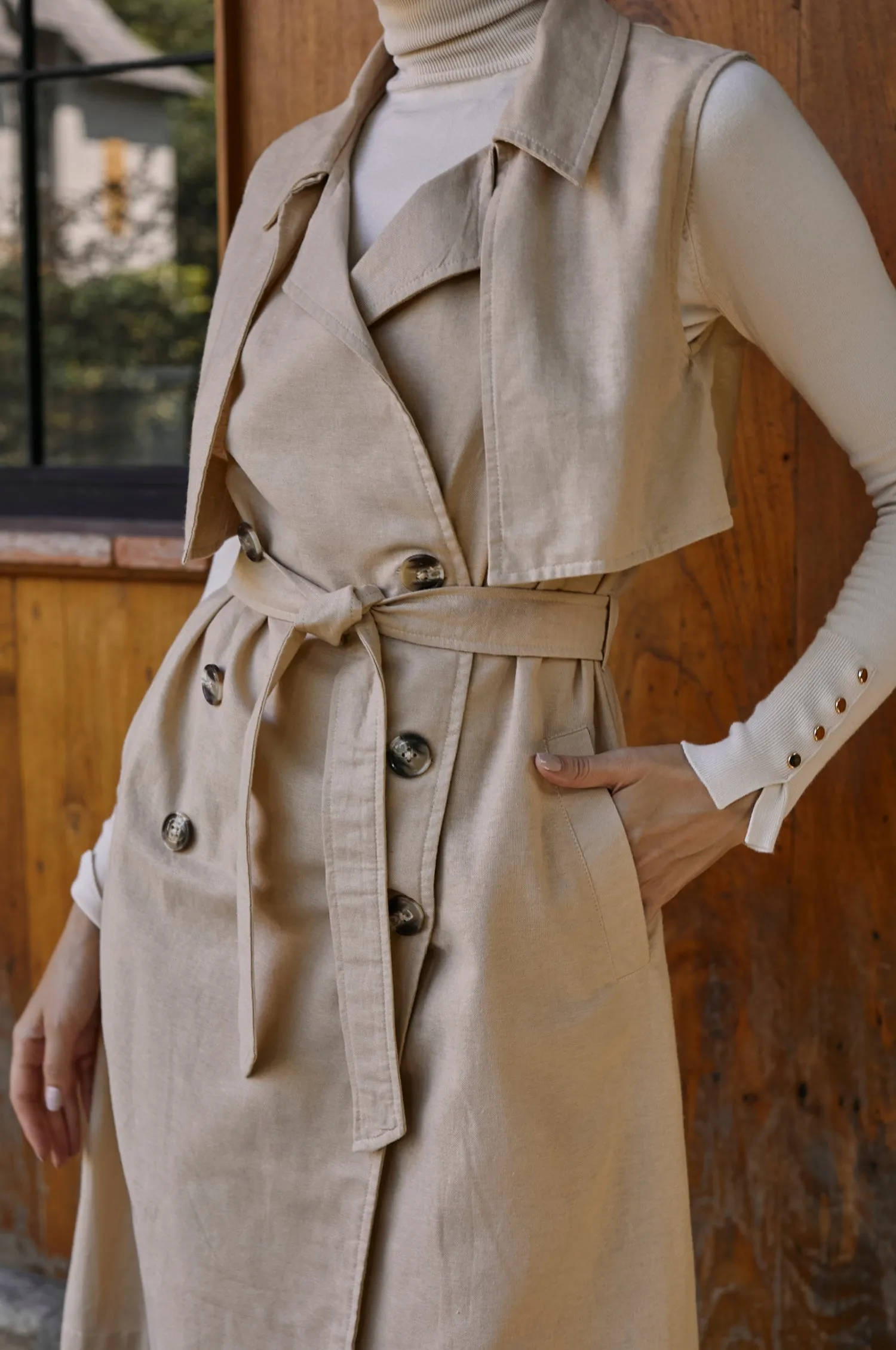 Arden Belted Vest Trench