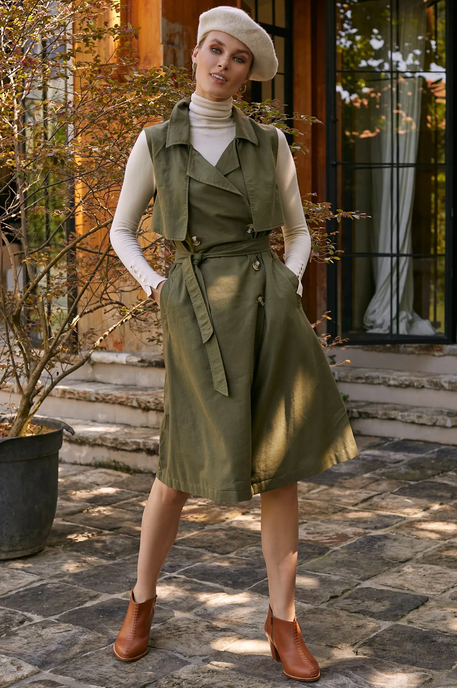 Arden Belted Vest Trench