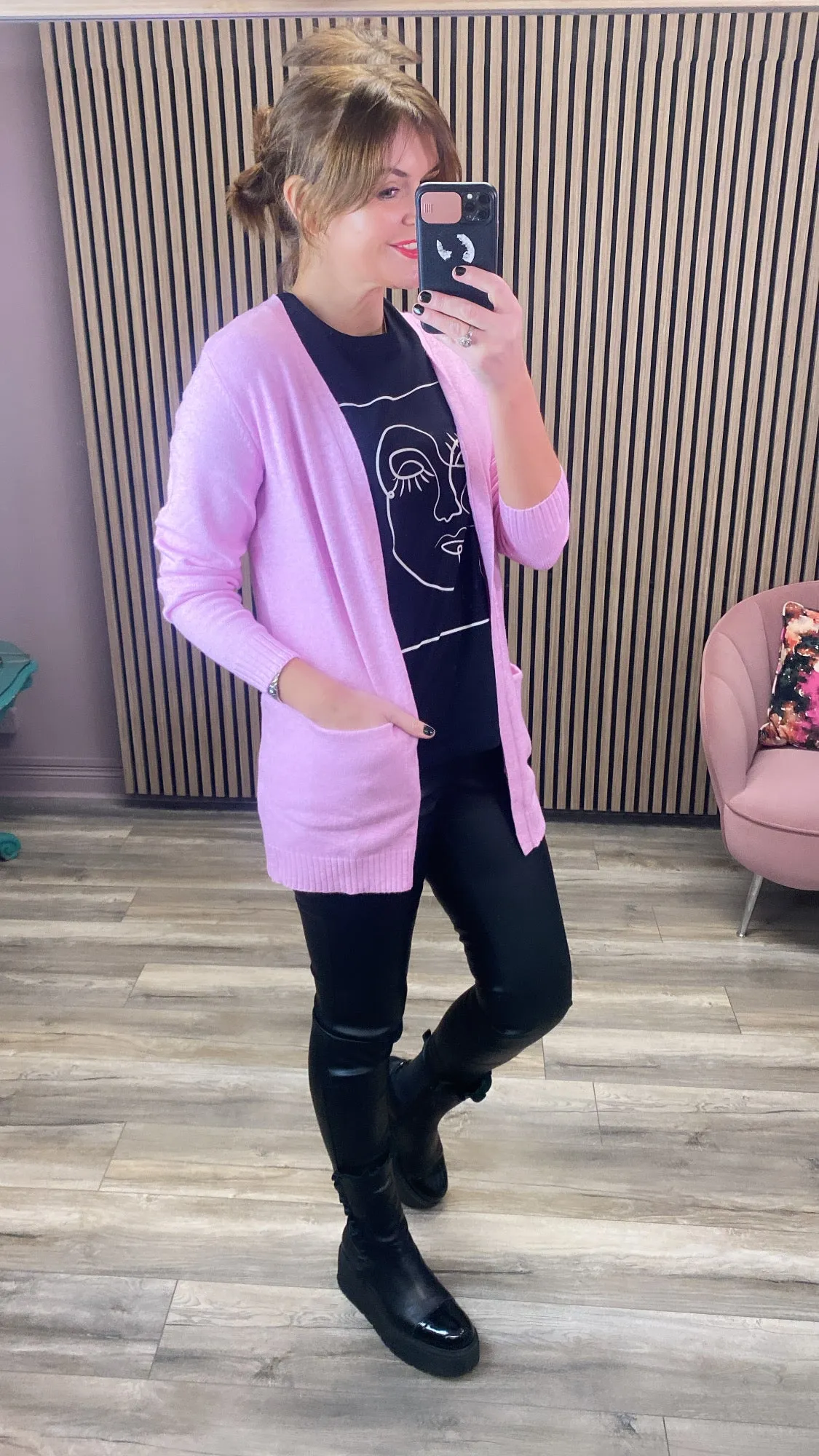 ASHLEY OPEN KNIT CARDIGAN (PASTEL LAVENDER)