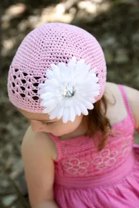 Baby Bezak - Pink Cap With White Flower