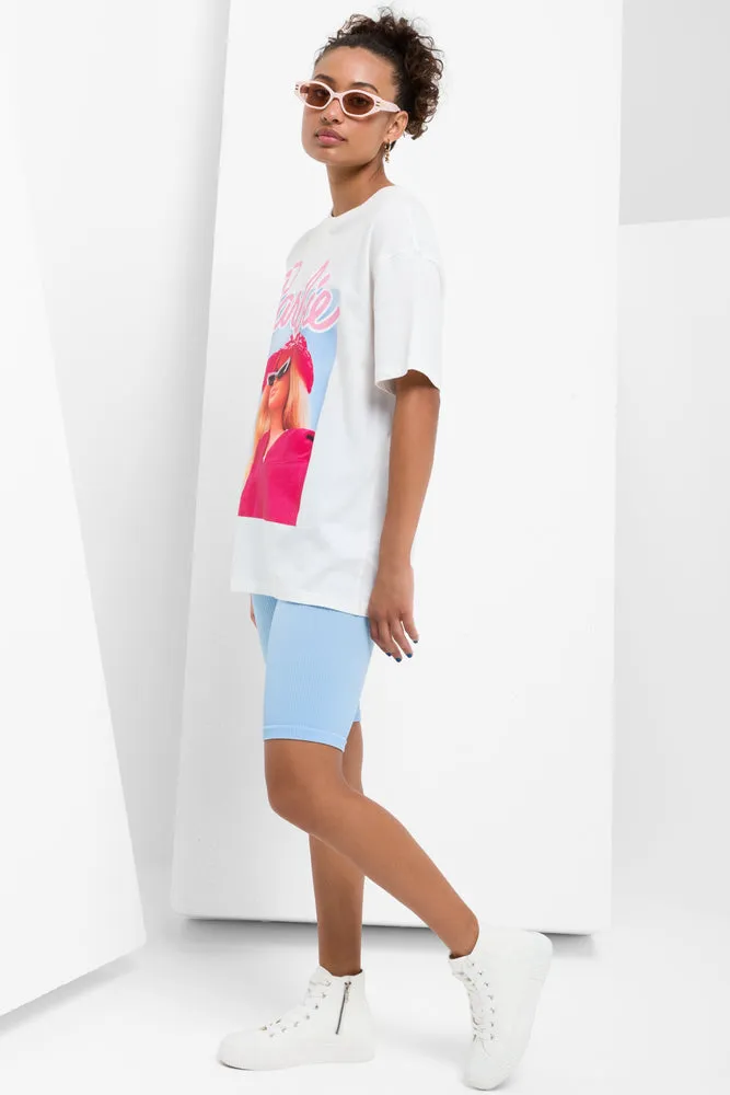 Barbie Oversized Short Sleeve T-Shirt White