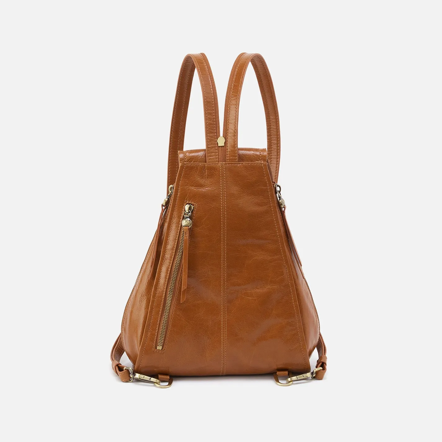 Betta Backpack in Polished Leather - Truffle