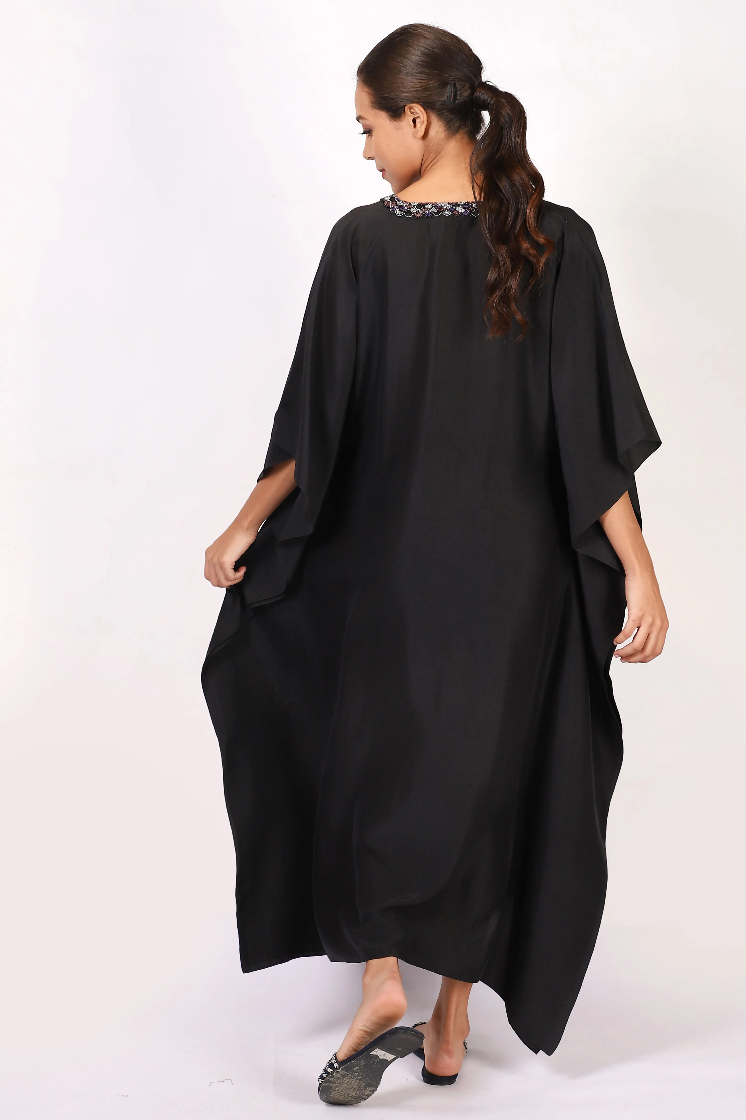 Black Viscose Kaftan