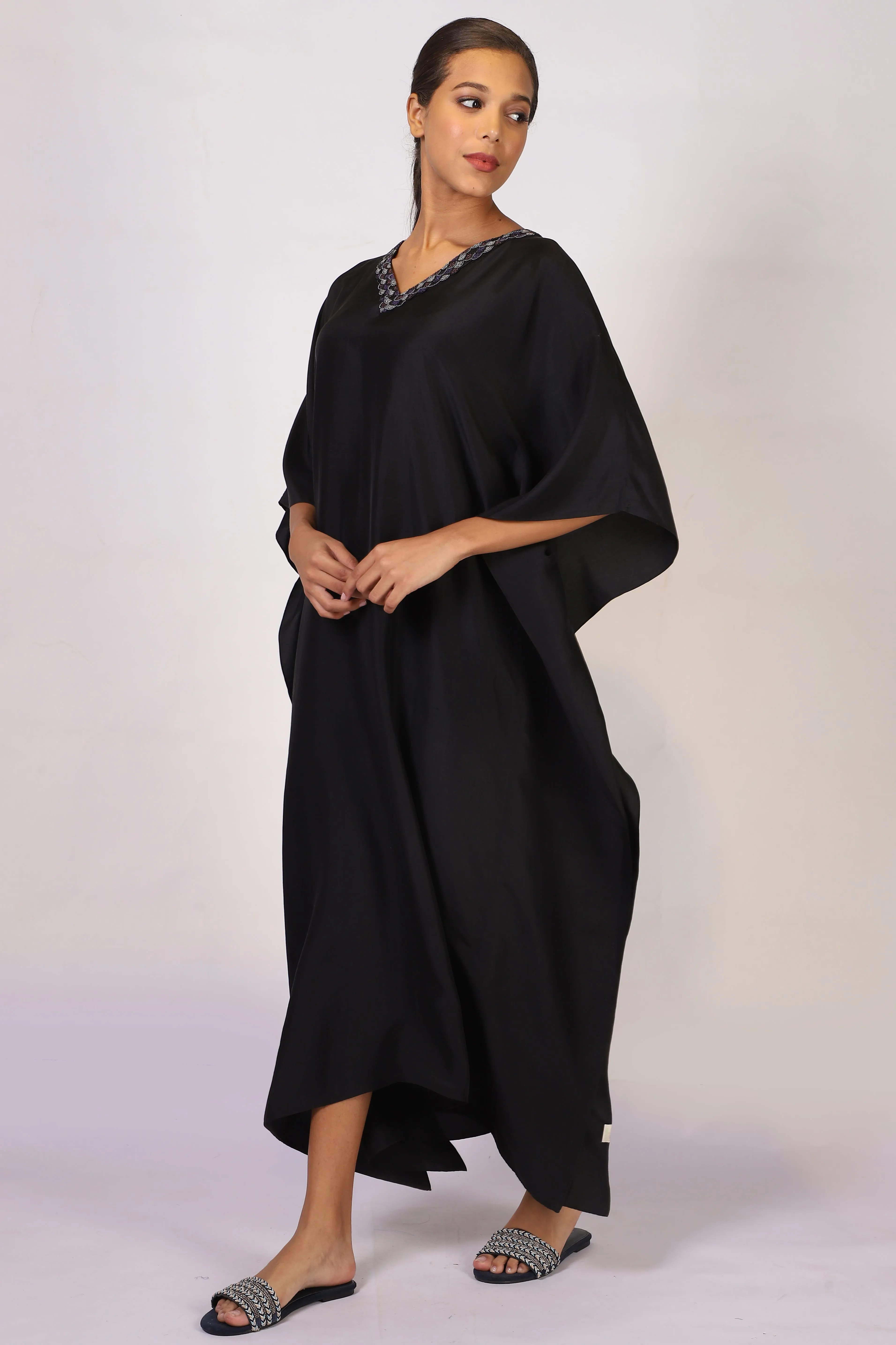 Black Viscose Kaftan