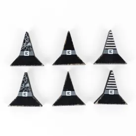 Black Witches Hats Wood Tiles