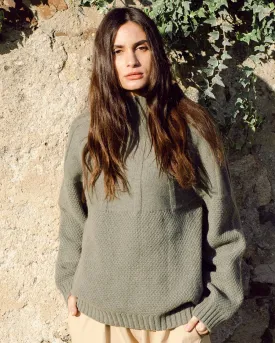 Blanche Lambswool Jumper In Moss