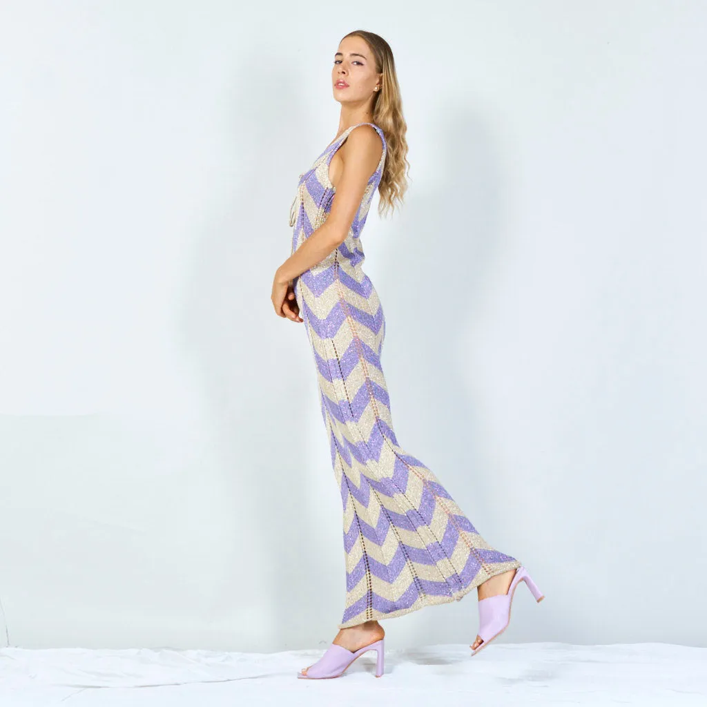 Bold chevron sleeveless maxi dress wholesale