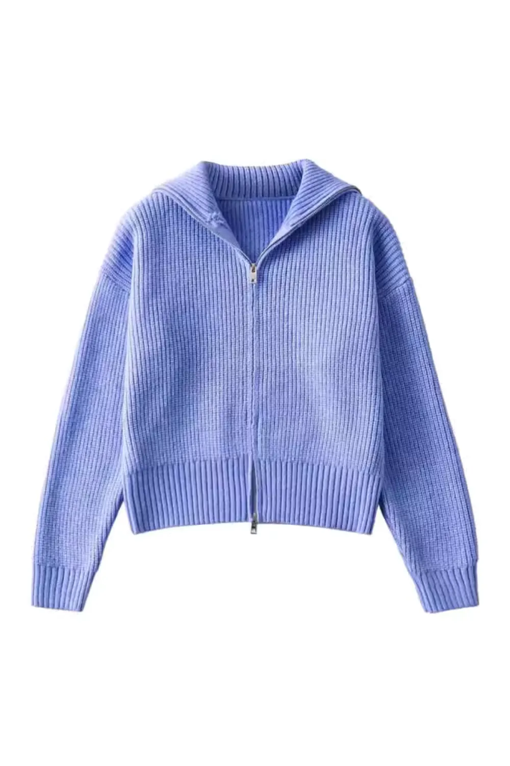 'Caroline' Collared Long-Sleeve Knitted Sweater (2 Colors)