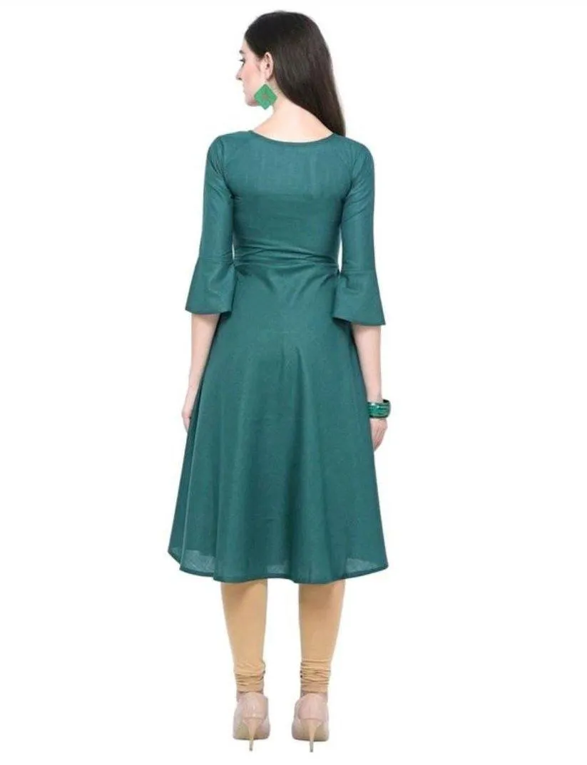 Designer Mart Green Cotton Kurti