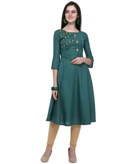 Designer Mart Green Cotton Kurti