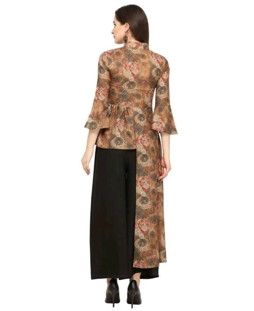 Designer Mart Women Rayon Kurti With Crepe Plazo