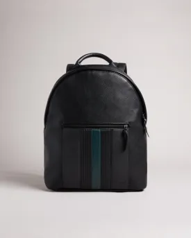 Esentle Striped Pu Backpack Black