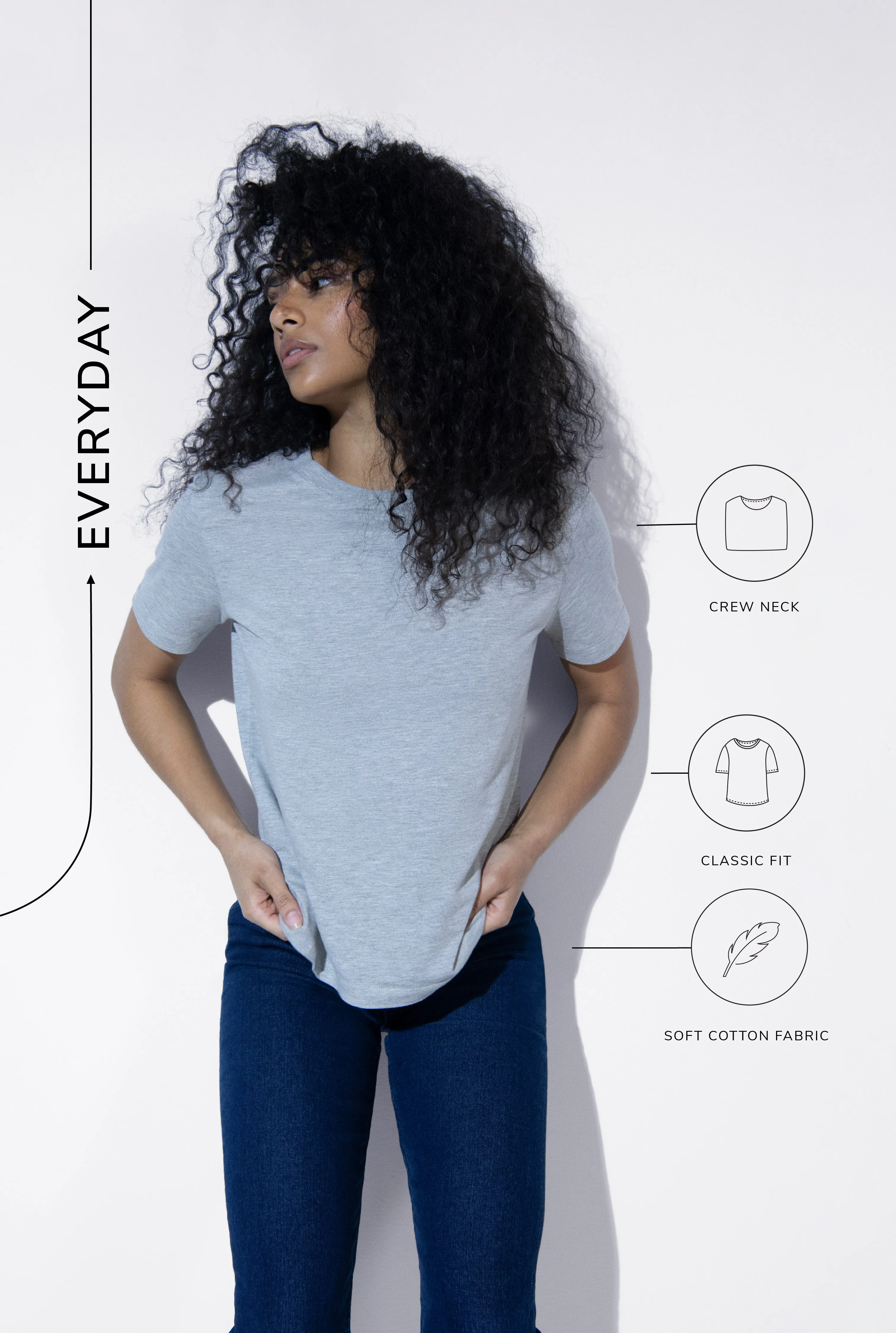 Everyday T-Shirt - Light Grey Marl