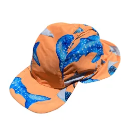 Fluro Orange Sharks Swim Hat