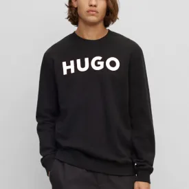 HO - Men 'Black' HUGO Printed Crew Neck Terry Sweatshirt HO276