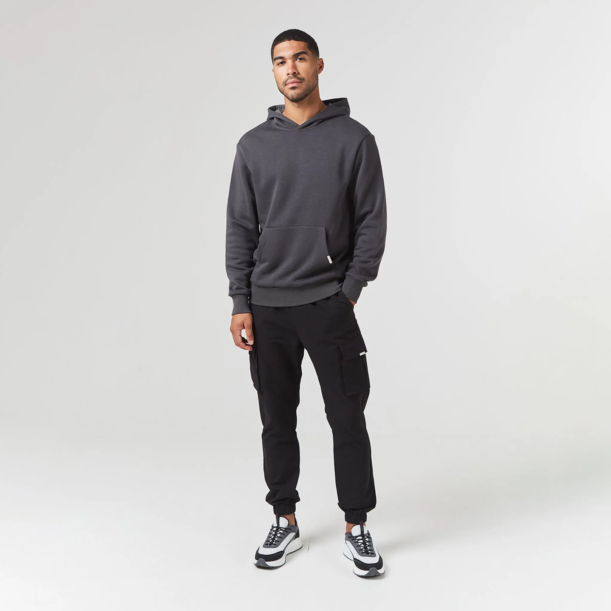 Hoodie & Cargo Pant Set | Charcoal Black