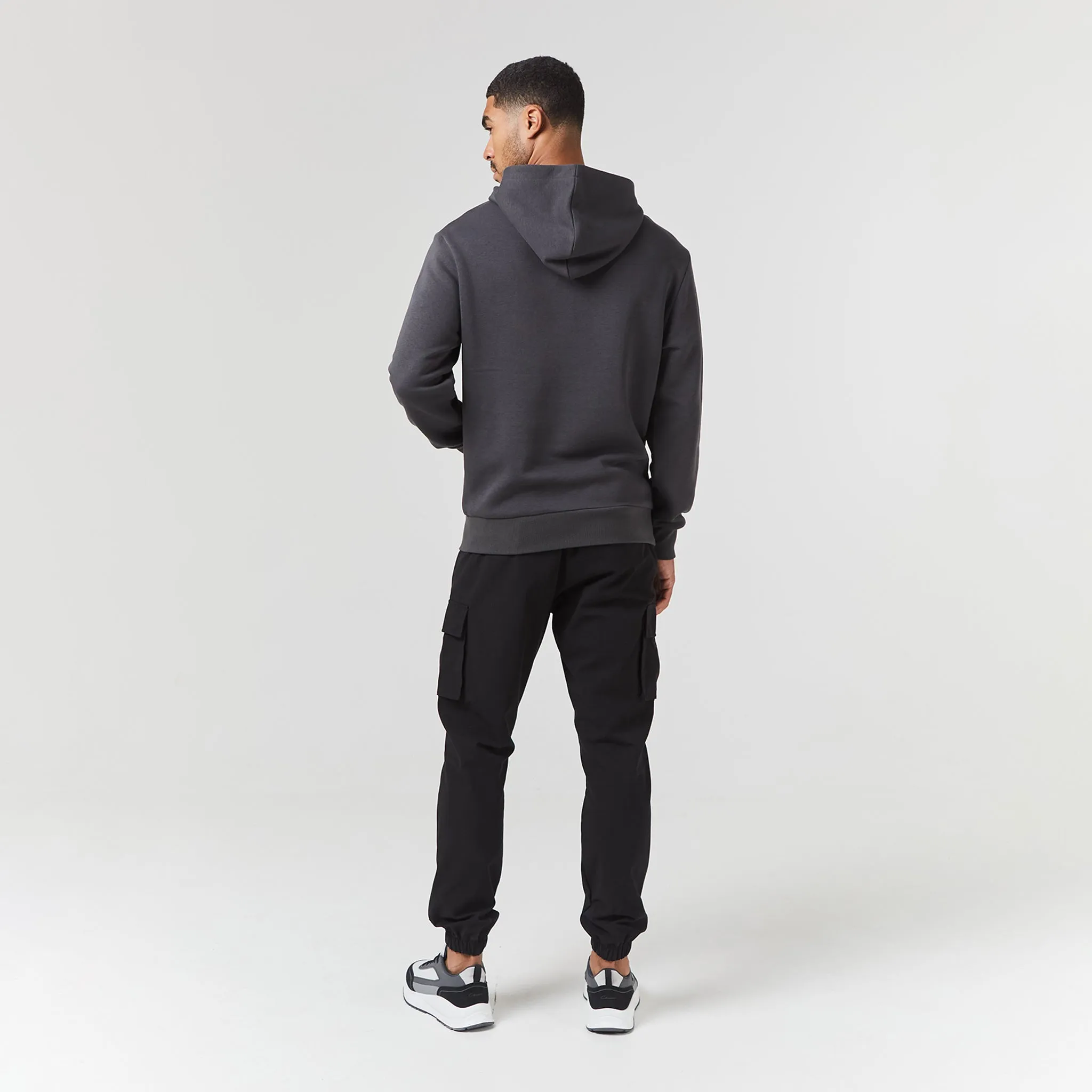 Hoodie & Cargo Pant Set | Charcoal Black