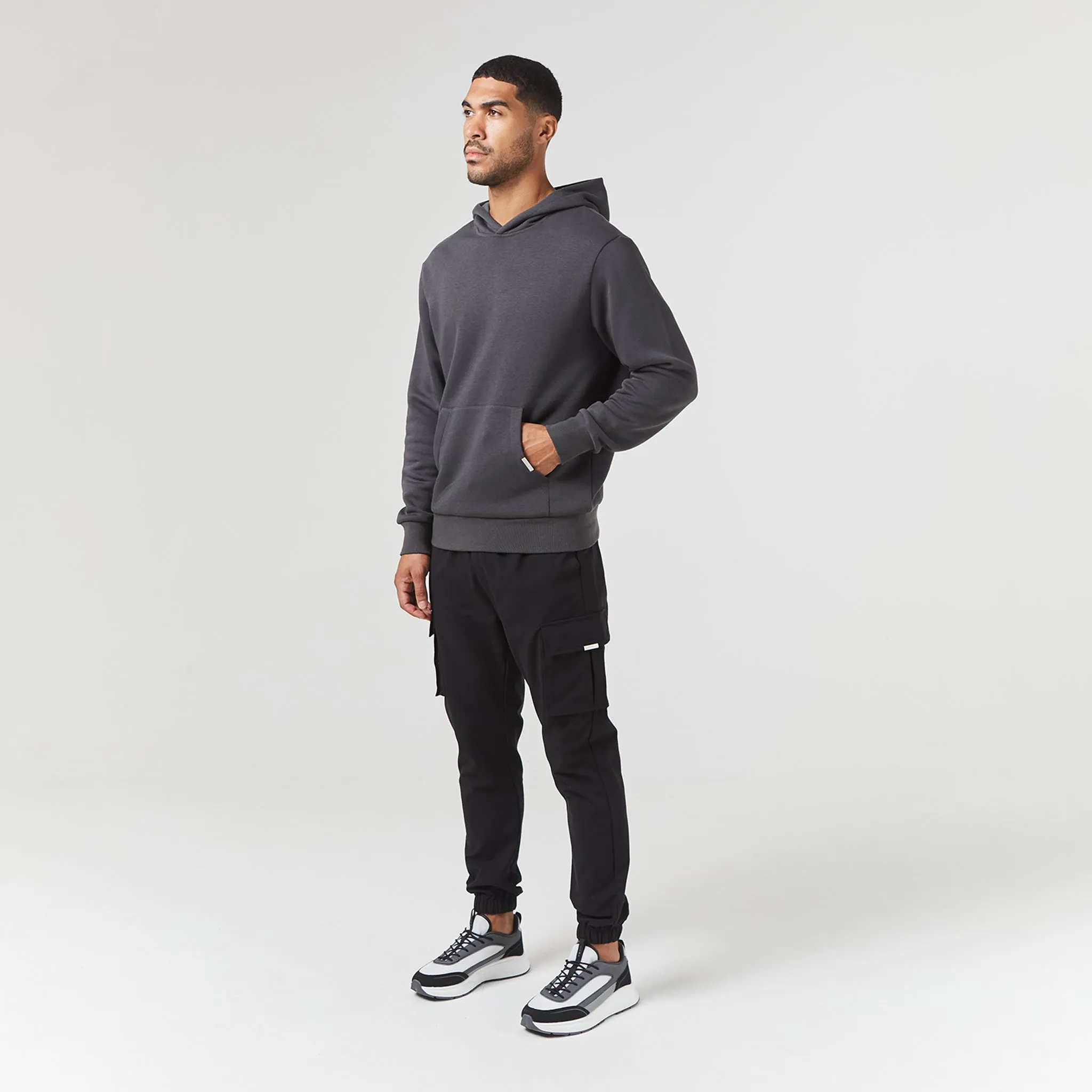 Hoodie & Cargo Pant Set | Charcoal Black