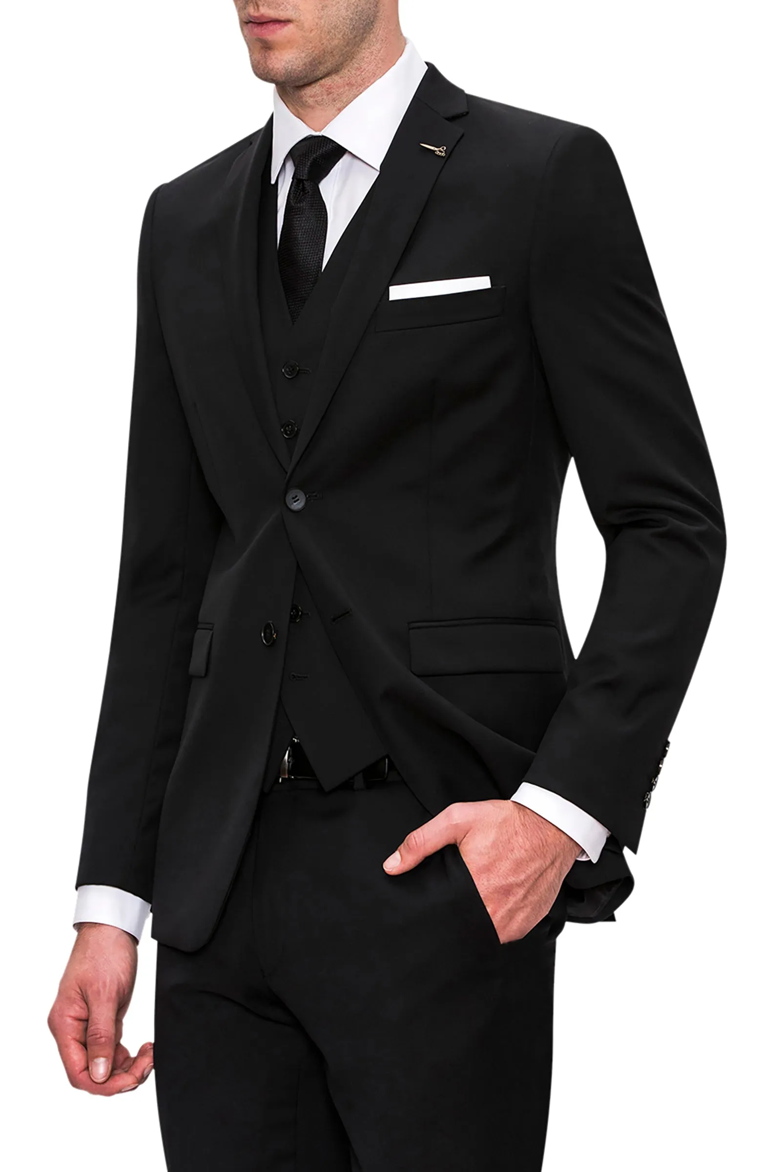 Joe Black ANCHOR FJV032 Black Suit Set