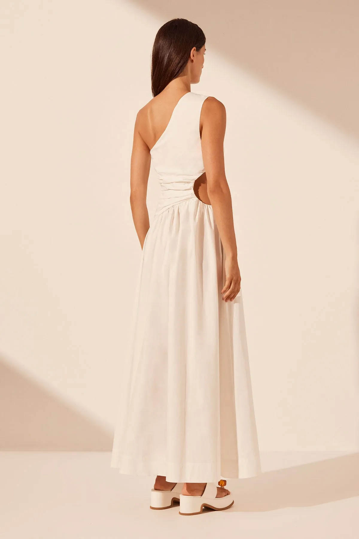 JOSEPHINE ASYMMETRICAL CUT OUT MAXI DRESS - COCONUT