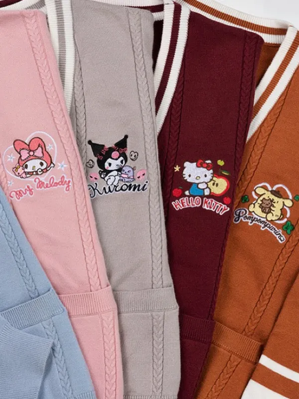 Kuromi My Melody Pompompurin Hello Kitty Knit Cardigans