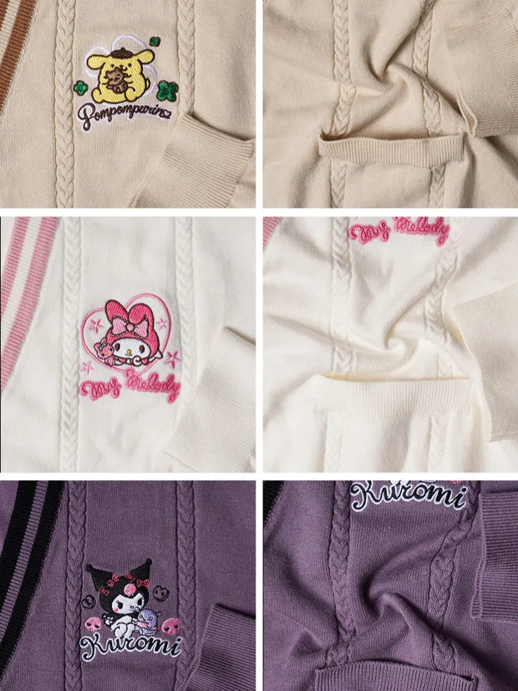 Kuromi My Melody Pompompurin Hello Kitty Knit Cardigans