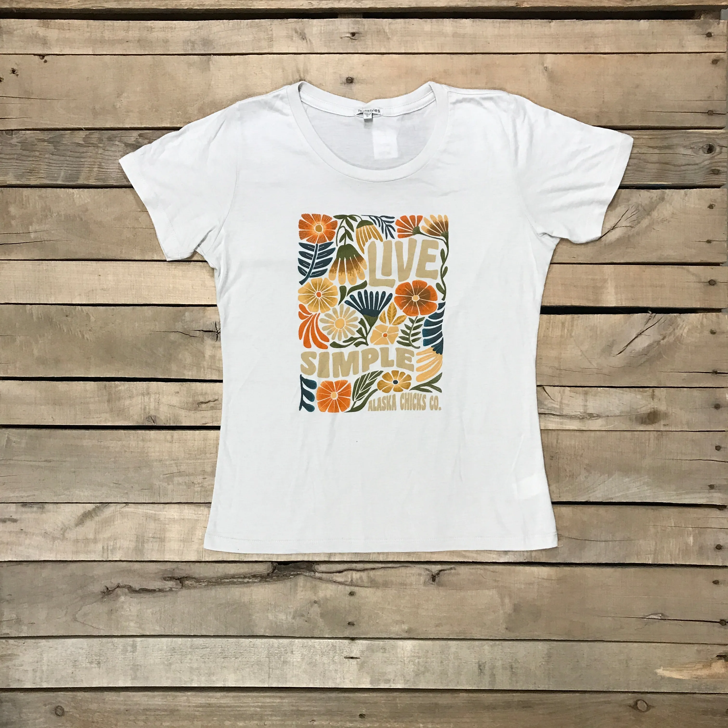 Live Simple Garden Flowers T-Shirt