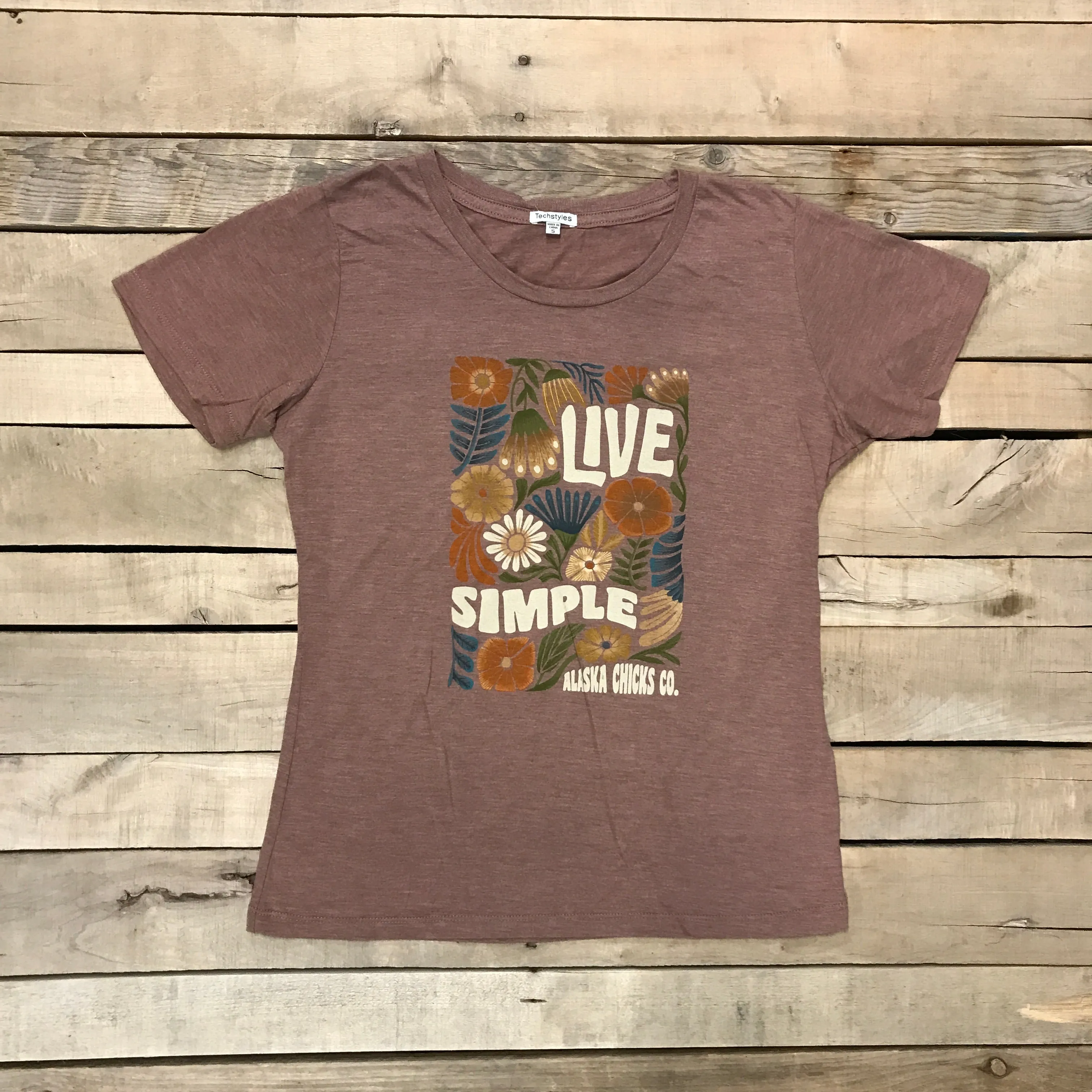 Live Simple Garden Flowers T-Shirt