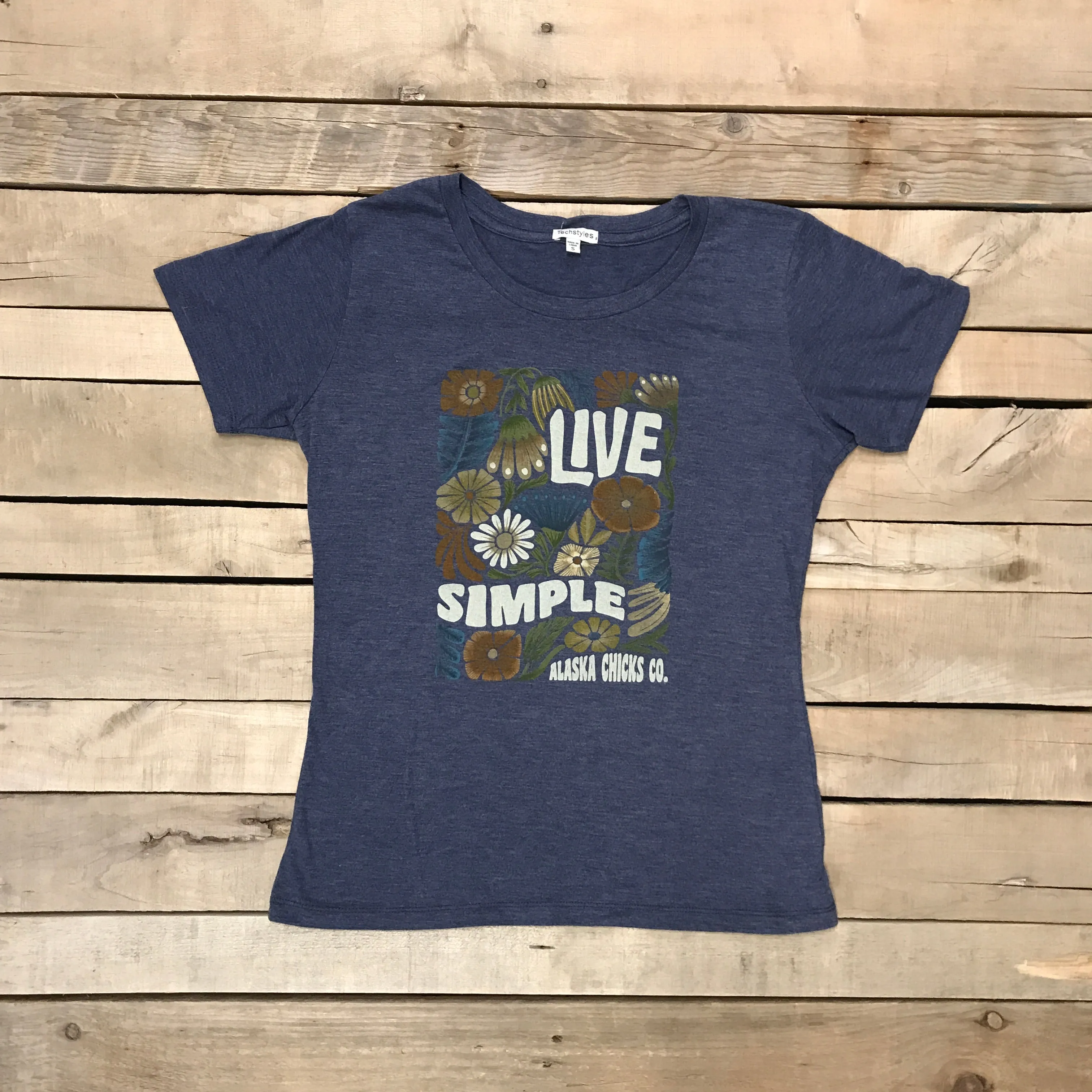 Live Simple Garden Flowers T-Shirt