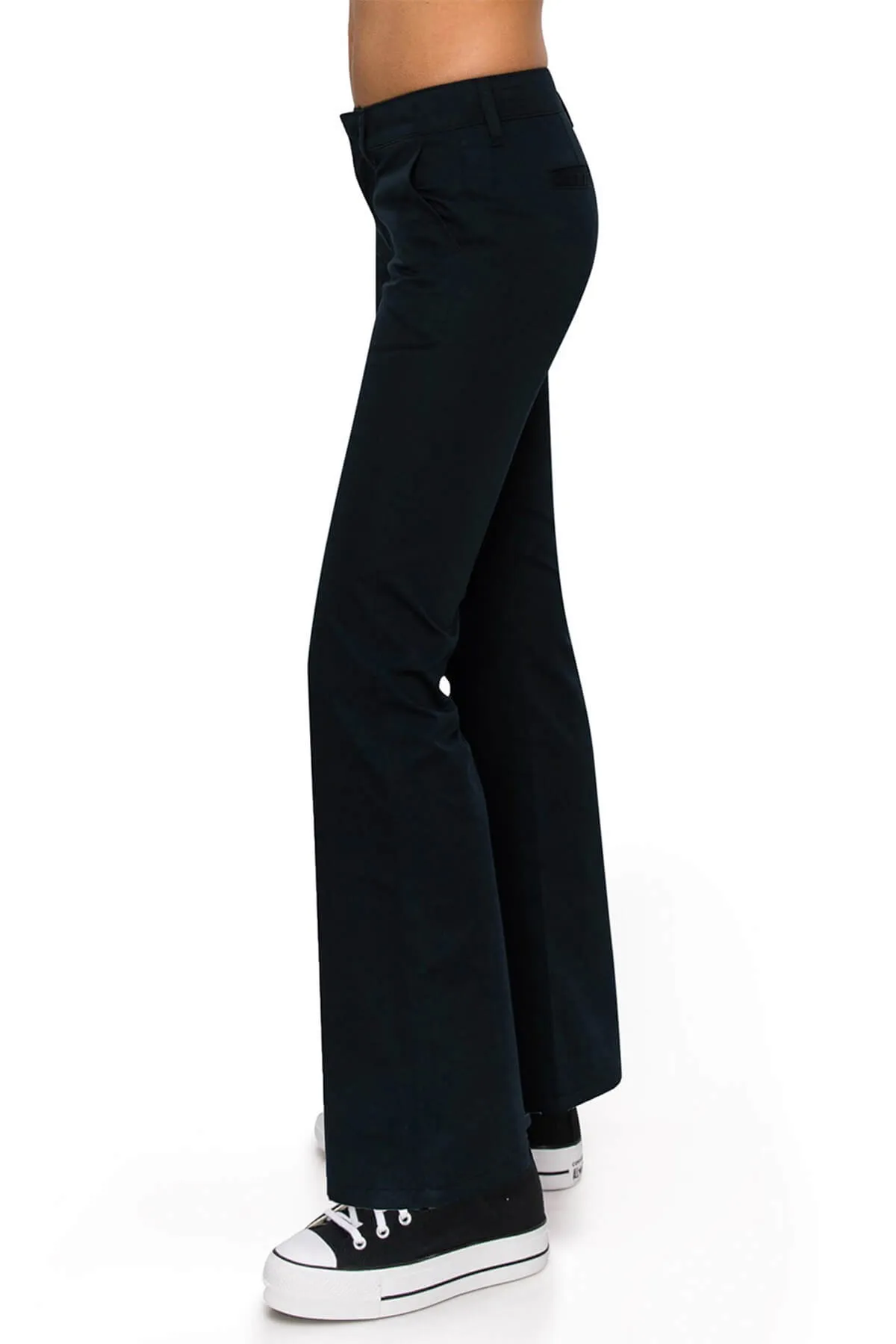 Low Rise Flared Leg Work Pants - Navy