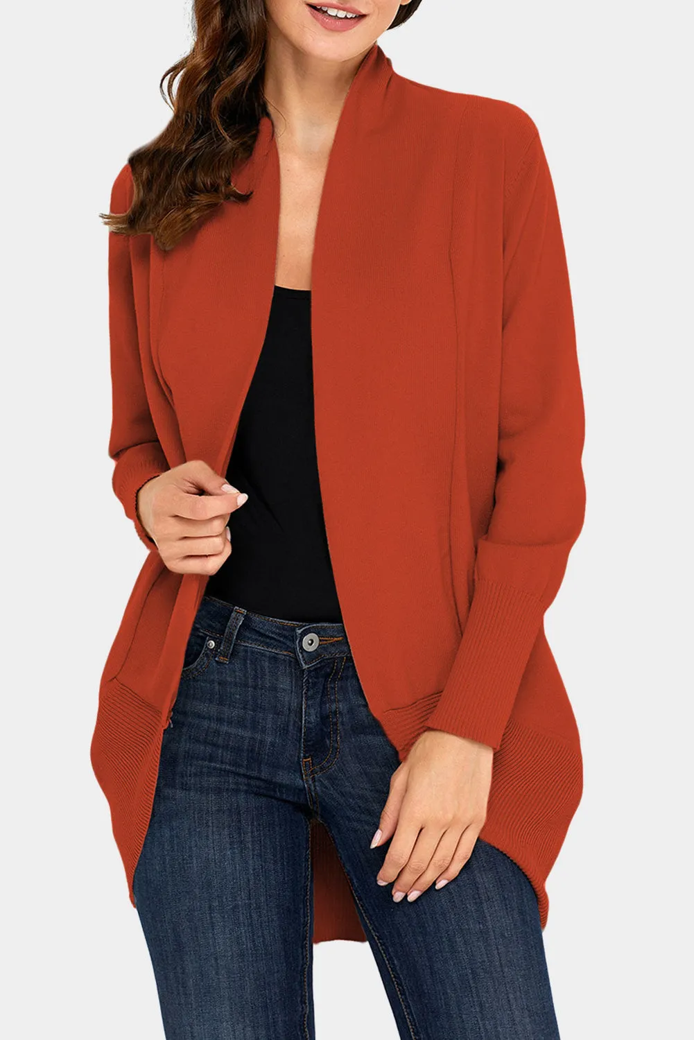 Maroon Super Soft Long Sleeve Open Cardigan