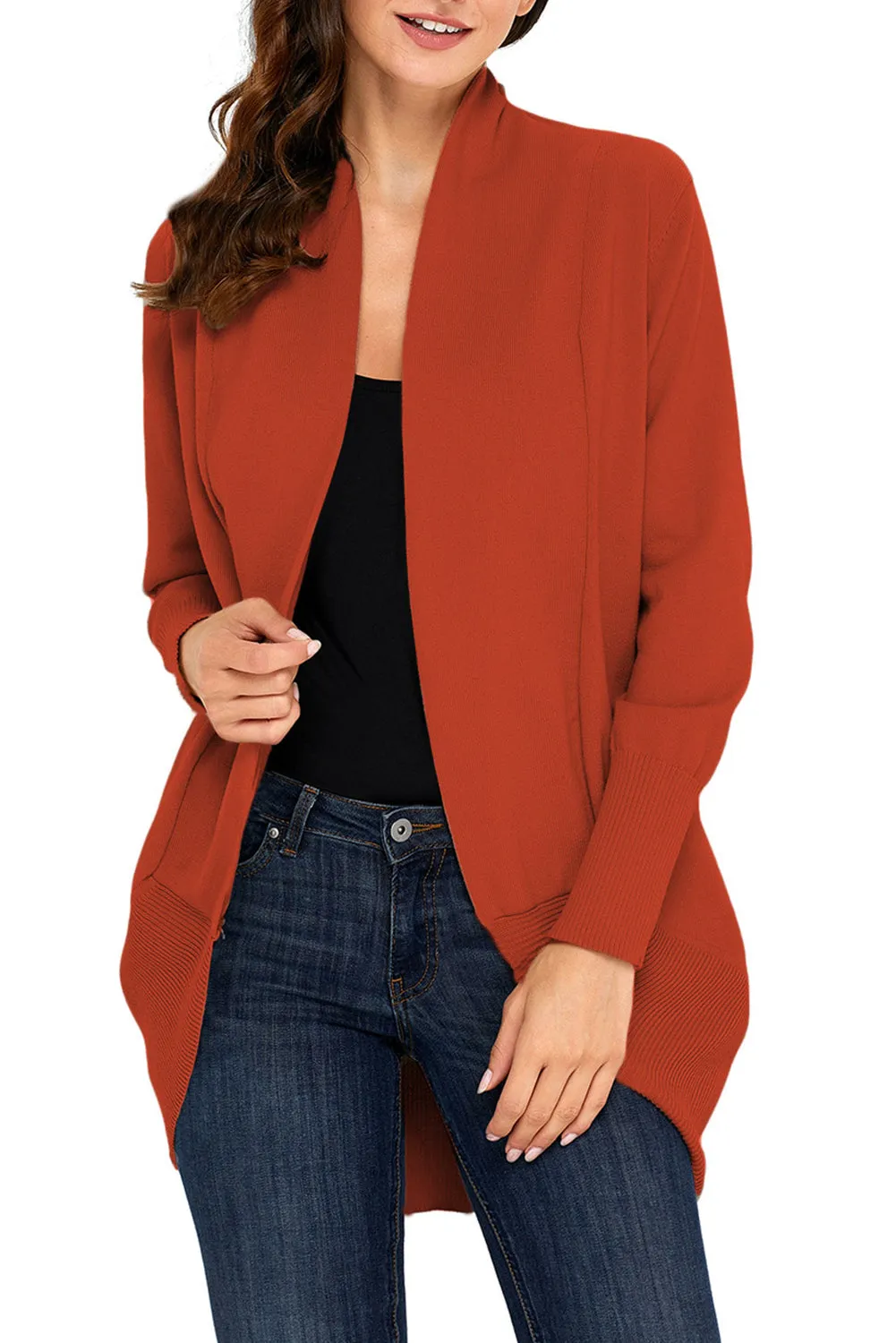 Maroon Super Soft Long Sleeve Open Cardigan