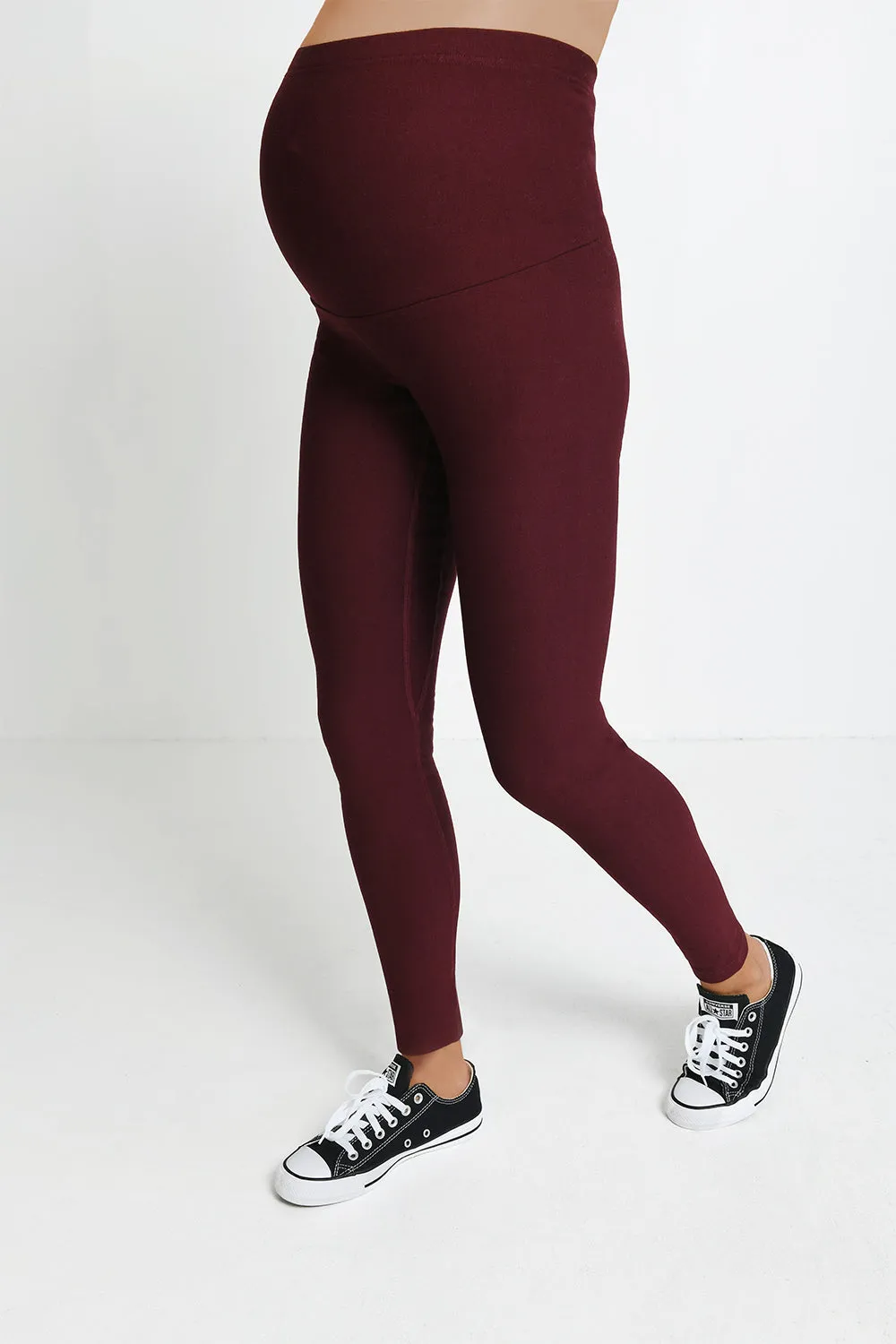 Maternity Winter Everyday Leggings - Burgundy