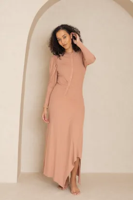 Mauve Side Button Maxi