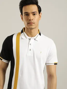 Men Color Block Polo T-Shirt