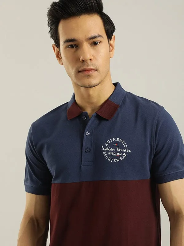 Men Color Block Polo T-Shirt