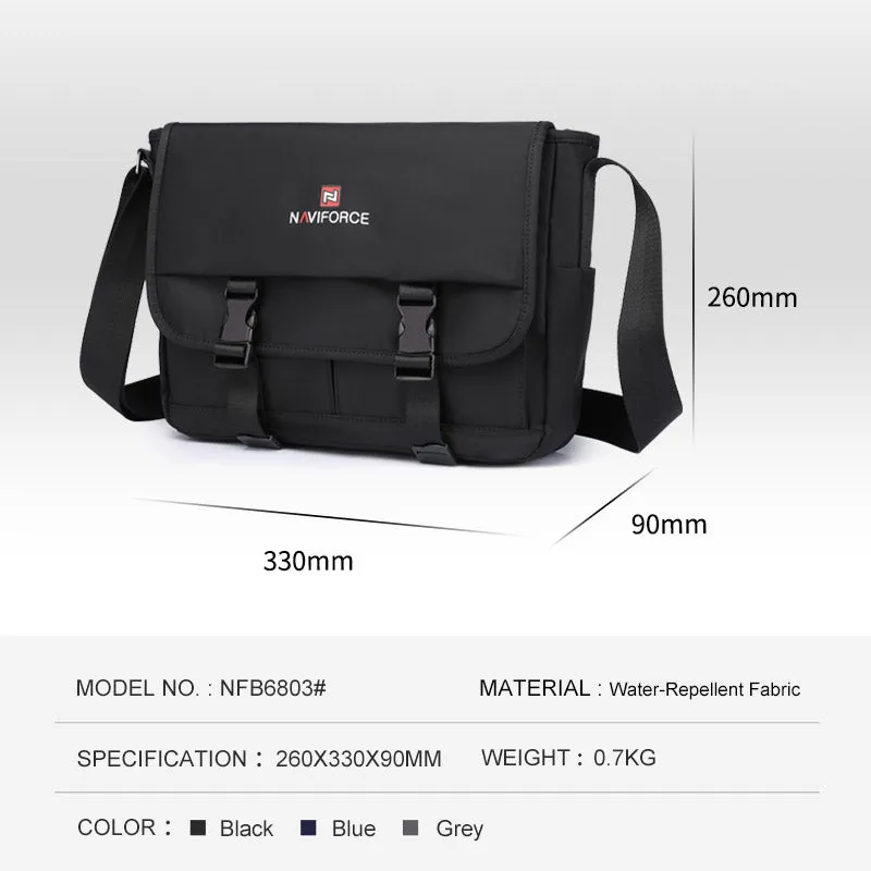 NAVIFORCE High Quality Men's Shoulder Bag Waterproof Fabric Crossbody Outdoor Bag Travel School Male Casual Shoulder Bag NFB6803